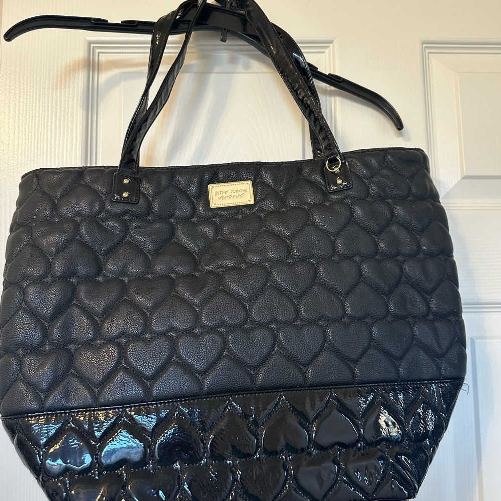 Betsey Johnson Black Quilted Tote Bag